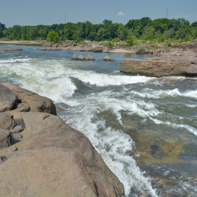 Rocks and rapids in the Chattahoochee River
