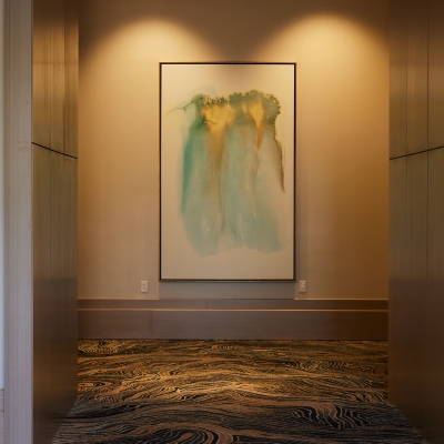 artwork hanging in hotel hallway